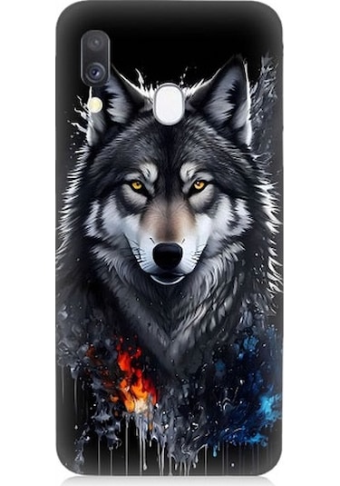 Samsung Galaxy A40 Uyumlu Yalnız Kurt Desenli Silikon Kılıf