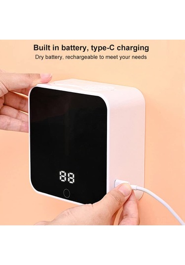 Dofolink Duvar Tipi Otomatik Köpük Sabun Dispenseri 400ml, Led Sıcaklık Gösterici, Kızılötesi Sensör, Dokunmadan, Banyo Akıllı Yıkama, Type-c Şarjlı Diğer