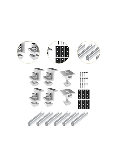 Suntek Güneş Paneli U Braketler Rvs Duvarları Için 6-adet