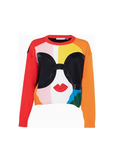 Almi Alice And Olivia Gleeson Surrealist Stace Face Kazak Çok Renkli