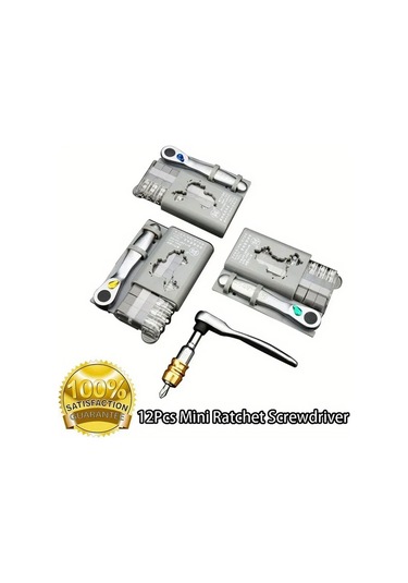 Boatshop1 Simli Fo-9212a 1 Takım Çok Fonksiyonlu Mini Ratchet Anahtar Tornavida 10 Parça Uç Seti Phillips Taşınabilir El Aletleri