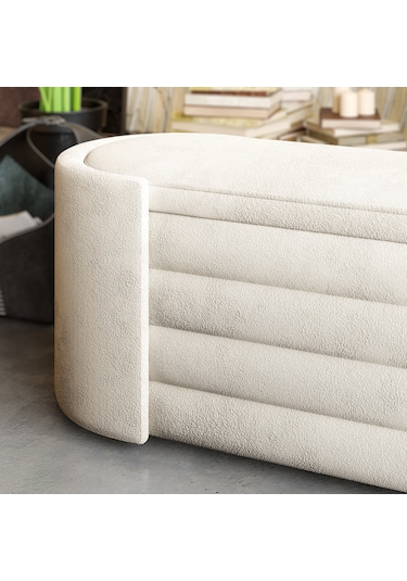 Rosita Sandıklı Bench Şıklık Ve Pratikliğin Mükemmel Uyumu, Modern Puf KREM