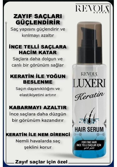 Luxeri İnce Telli Saçlar İçin Saç Bakım Serumu 75 Ml Keratin