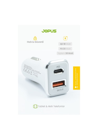 Jopus Universal Lightning Jo-a7 Troff Pd 3.0 20w Usb / Pd Araç Sarji