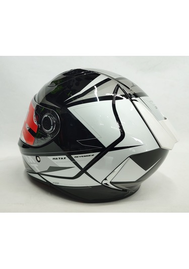 Mt Revenge 2 Hatax B2 Şeffaf Vizörlü V-14B Kask Parlak Gri - Siyah