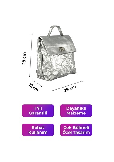 Kriste Bell Kadın Sırt Çanta Gümüş 26494 Gümüş
