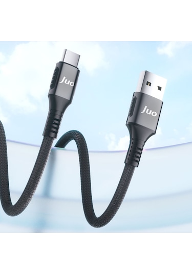 Juo JCB661-B 66w Usb-a To Type-c Örgülü Hızlı Şarj Ve Data Kablosu 1 Metre