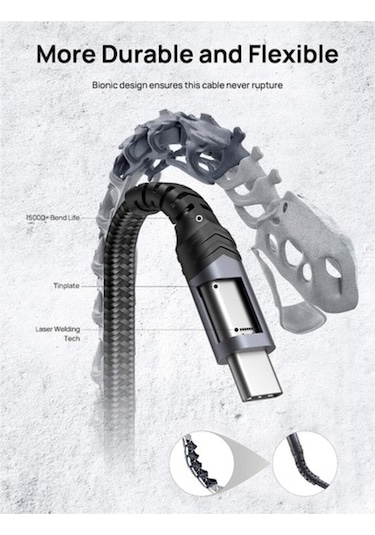 Jsaux Premium CC0008 1 M Type-c Hızlı Şarj Ve Data Aktarım Kablosu