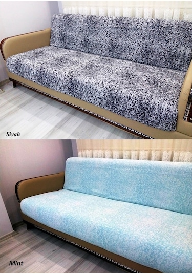 Pamuklu Kaymaz Ebruli Koltuk-Çekyat Örtüsü (13 Renk)