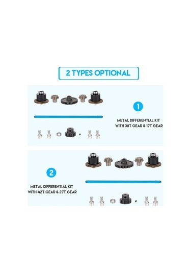 Besthome1 Wltoys A959-b Ve A979-b İçin Metal Diferansiyel Seti 38t + 17t Dişli Yüksek Performanslı