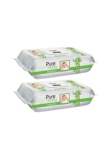 Pure Baby Wipes Organic Bambu Islak Havlu Mendil 90 Yaprak 2'li