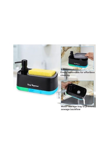 Çift Hazneli Sıvı Sabunluk Ve Süngerlik Hazneli