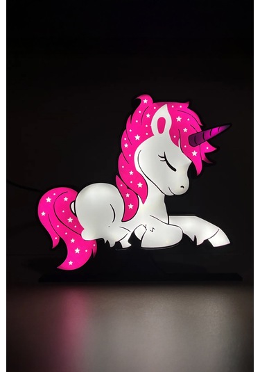 Unicorn Dekoratif Led Gece Lambası Aydınlatma Çok Renkli