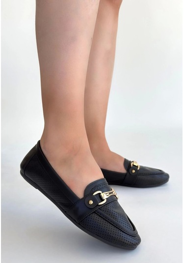 Rain Siyah Cilt Babet Ayakkabı Siyah