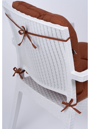 Altınpamuk Neva Pofidik Arkalıklı Özel Dikiş Sandalye Minderi Kiremit