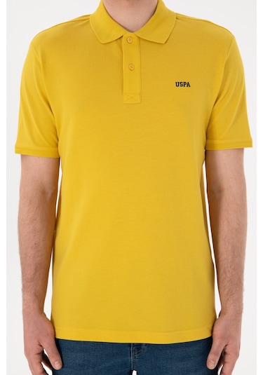 U.S. Polo Assn. Erkek Regular Fit Polo Yaka Sarı Basic Tişört 50306007-VR094