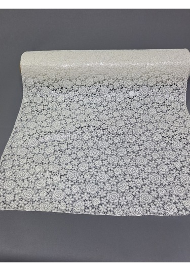 Pvc Küpür Dantel Raf Ve Dolap Örtüsü Runner Beyaz Kprhp055w 50 X 200
