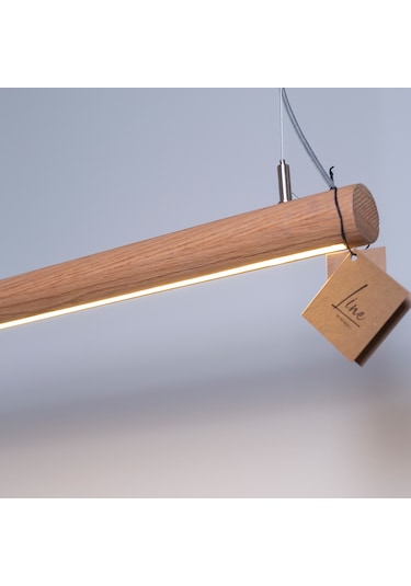 Silindir Meşe Modern Ahşap Aydınlatma - Minimal Led Sarkıt Avize Meşe