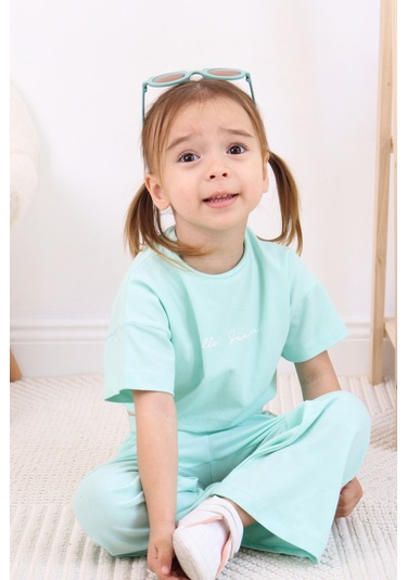 Kız Çocuk Hello Summer Baskılı Model Alt-üst Takım 001