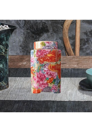 Homyl Seramik Çay Kutu Porselen Zarif Yemek Masası Ev Ofis Stil B