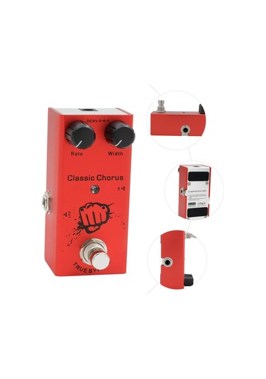 Geeksen Gitar Efektleri Gecikme Tap Tempo Elektrik Gitar Aksesuarları Elektrik Gitar Pedalı Gecikme Efektörü Kırmızı