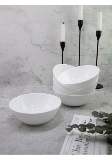 Olaff Lux Çorba Ve Salata İçin Derin Tabak Seti 6 Parça 630 Ml 323349531 Beyaz