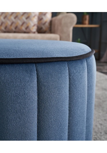 Favora Lindy Puf - Mavi Mavi