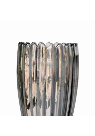 Füme Cam Dekoratif Vazo Füme