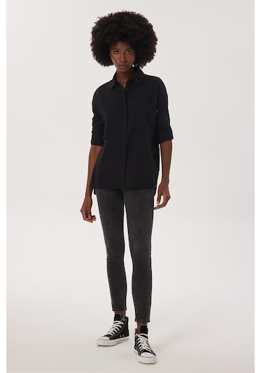 Lee Cooper Mındy Kadın Dokuma Gömlek Siyah 15832 Siyah