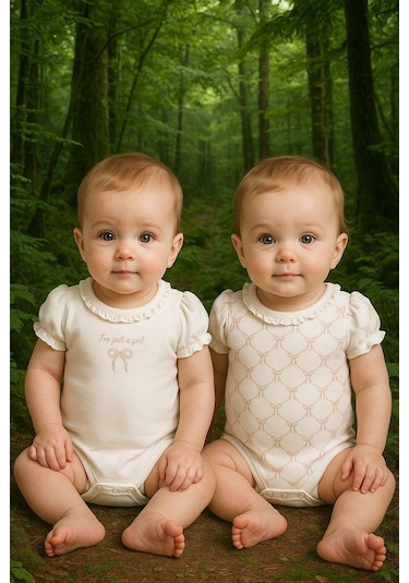 Bebek 2li Kısa Kollu Zıbın Body %100 Organik Pamuk, Bebek-yenidoğan-csy8137 Taş Rengi