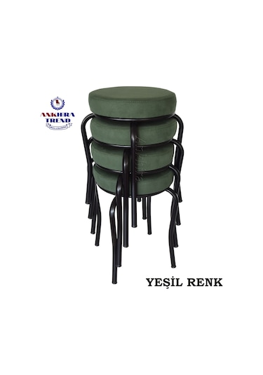 Siyah Ayaklı 4 Adet Mutfak Balkon Taburesi