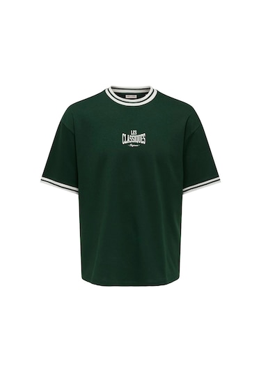 Only & Sons Classiques Caspian Erkek Yeşil Tişört 22037720-pgrv