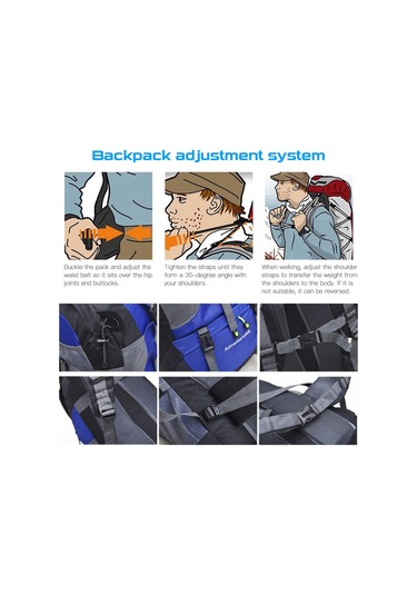 Hombey Açık Hava Çantası 50l Yürüyüş Sırt Çantası Suya Dayanıklı Kamp Sırt Çantası Sırt Çantası Seyahat T Açık Mavi