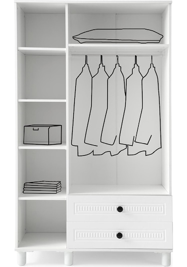 Bohem Mdf 3 Kapılı Dolap