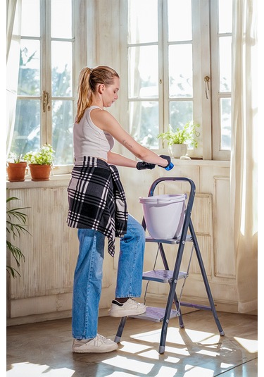 Easystep 3 Basamaklı Katlanabilir Kullanımı Pratik Taşıması Kolay Portatif Merdiven 1 Adet