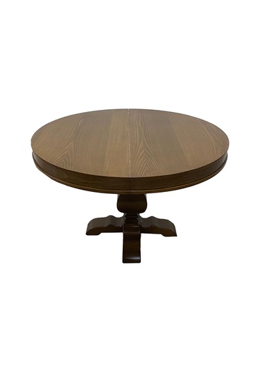 Orleans Fransız Klasik Still Yuvarlak Açılır Ceviz Masa 100x100 Ceviz