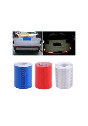 Beyaz 1m X 5cm Yansıtıcı Bant Filmi Araba Gövde Etiketi