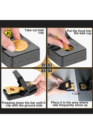 Sones 4 Adet / Kutu Plastik Fare Kapanı Tekrar Kullanılabilir Anında Öldürme Tuzakları Fare Sıçan İçin, Boyut: Küçük