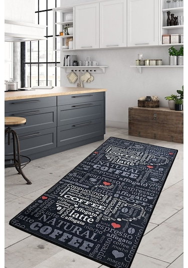 Chilai Home Fincan Siyah Dekoratif Halı Djt Siyah