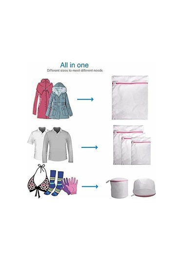 Besthome1 6'lı İnce Kıyafet Torba Seti - Ağızlı Korumalı Torbalar S-m-l-xl+2 Bar Pembe Pembe