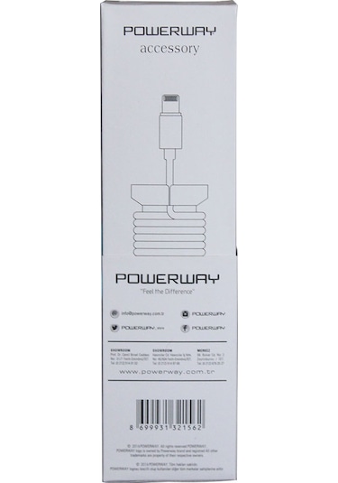 Powerway CX10 Lightning Örgülü Hızlı Şarj Kablosu 1.1 M  Beyaz