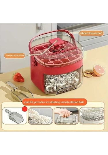 Ganzhoushop Yapım Makinesi Kırmızı-1 Kalıbı, Gıda Buz Küpü Yapma Makinası Bordo Ambition Adet Rp Bordo