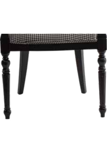 Bengimobilya Sandalye Zus008 Tam Kolçak Model Kayın Retro Torna Ayak Siyah Ren