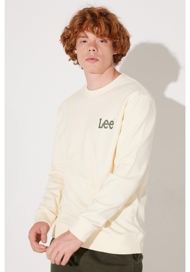 Bisiklet Yaka Sweatshirt Ekru