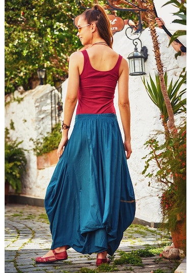 Beli Bağcıklı Cep Detaylı Şalvar Uzun Etek 001