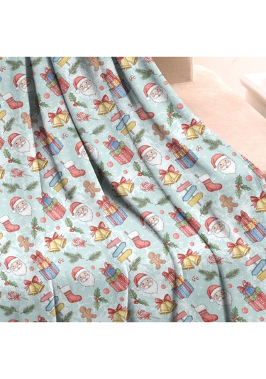 Noel Desenli 50x60 İnç Polar Battaniye, Yumuşak, Hafif Ve Kalın, Erkek, Kadın Ve Çocuk İçin Noel Baba Noel Hediyesi