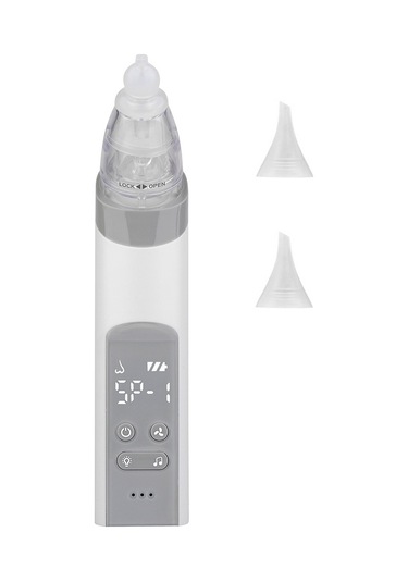 Gajeena Beyaz Jyx-716a Elektrikli Bebek Burun Emici 3 Silikon Uç, 3 Seviye Emme Gücü Iç Led Işık Ve Müzik Dahili Batarya