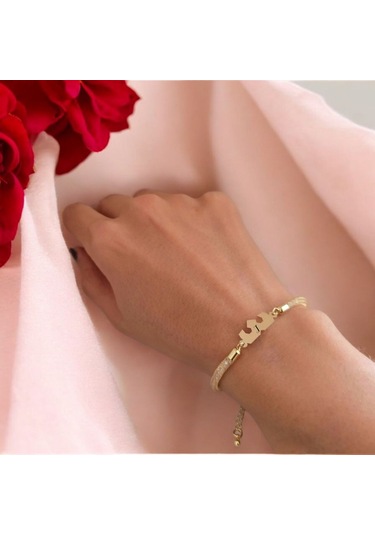 Archin J Harfine Özel Hasır Kordonlu Taç Motifli 14 Ayar Altın Plakalı Hediye Bileklik-461harf J