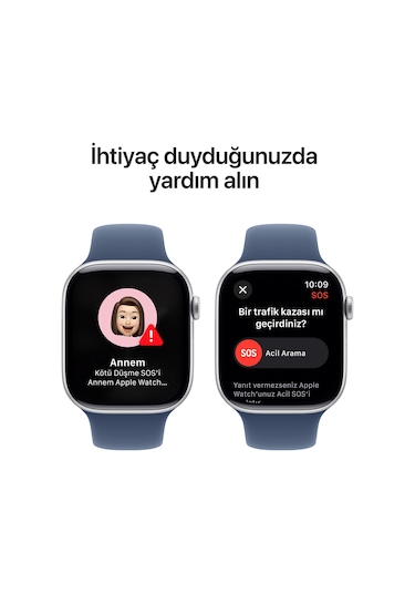 Apple Watch Series 10 GPS + Cellular 42 MM Alüminyum Kasa Spor Kordon S/M Akıllı Saat (Apple Türkiye Garantili)