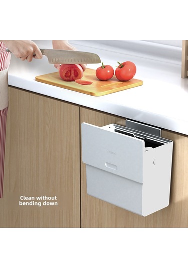 Geeroyoo Duvar Monteli 6l Çöp Kutusu - Delme Yok, Kapaklı, Duvar/kapı Uyumlu, Ev, Mutfak, Banyo İçin Dayanıklı Plastik Atık Kutusu